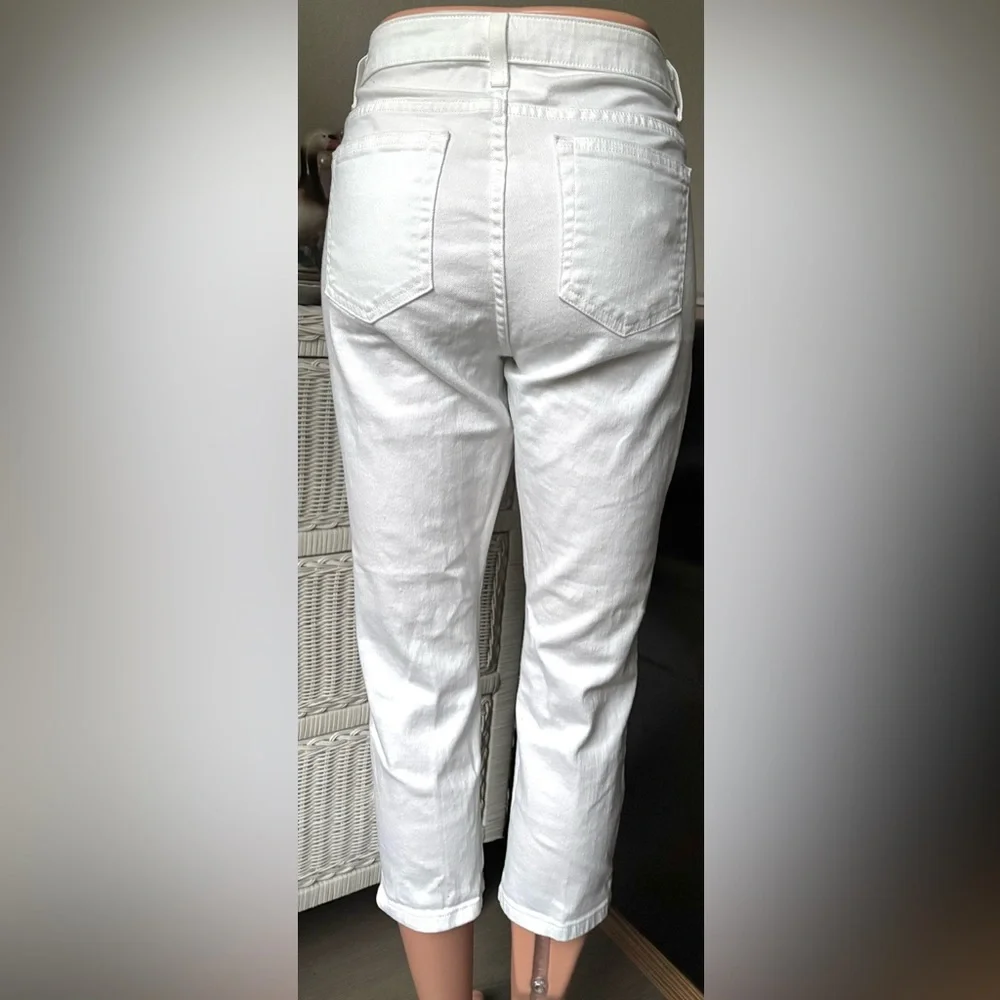 Michael Kors Cropped Jeans Skinny Legs Cotton Mid Rise in white color Size 8